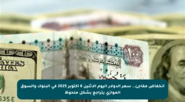 انخفاض مفاجئ.. سعر الدولار اليوم الاثنين 6 أكتوبر 2025 في البنوك والسوق الموازي يتراجع بشكل ملحوظ